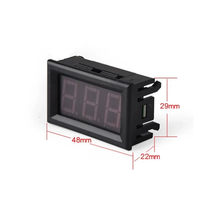 Dc 0-30V Digital Mavi Voltmetre 0.56 İnch 3 Telli Panel Tip
