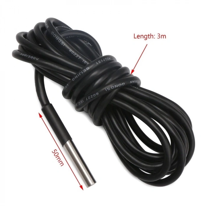 DS18B20 5 Metre Kablolu Dijital Sıcaklık Sensörü