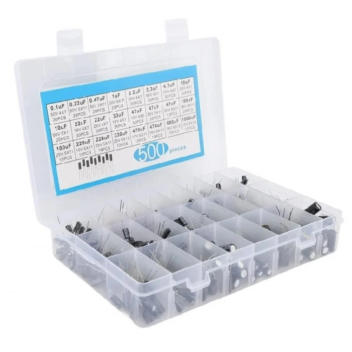 Elektrolitik Kondansatör Seti Kutuplu 500 Adet - Kutulu