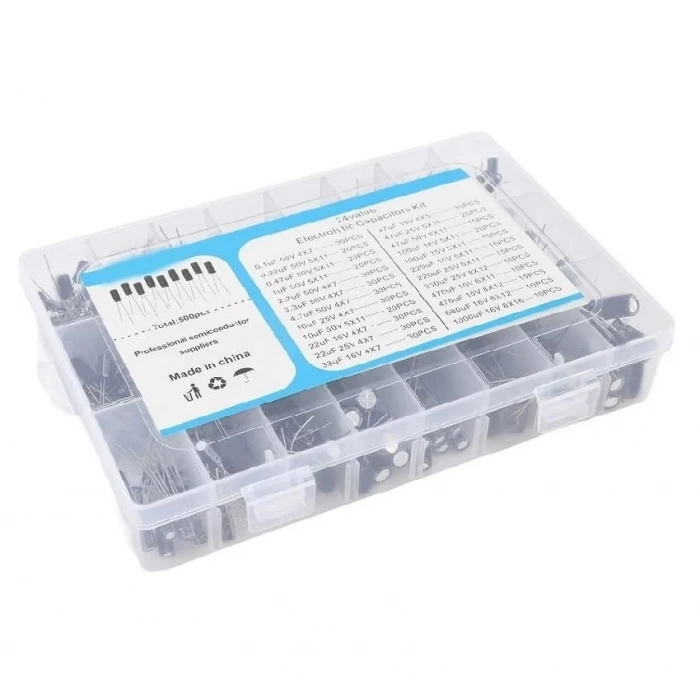 Elektrolitik Kondansatör Seti Kutuplu 500 Adet - Kutulu