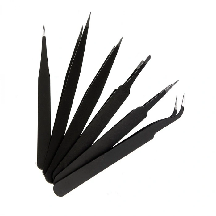 Hassas Elektronik Cımbız Seti 6 Çeşit Antistatik Çelik Tweezer Set