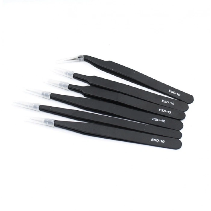 Hassas Elektronik Cımbız Seti 6 Çeşit Antistatik Çelik Tweezer Set
