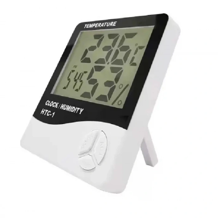 HTC-1 Dijital Termometre Saat Nem Ve Sıcaklık Ölçer