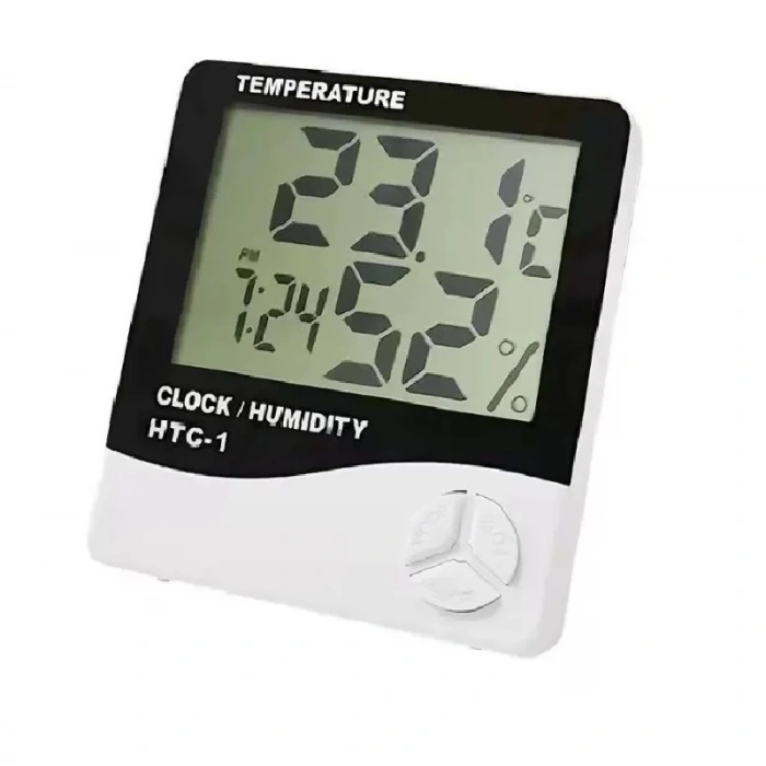 HTC-1 Dijital Termometre Saat Nem Ve Sıcaklık Ölçer
