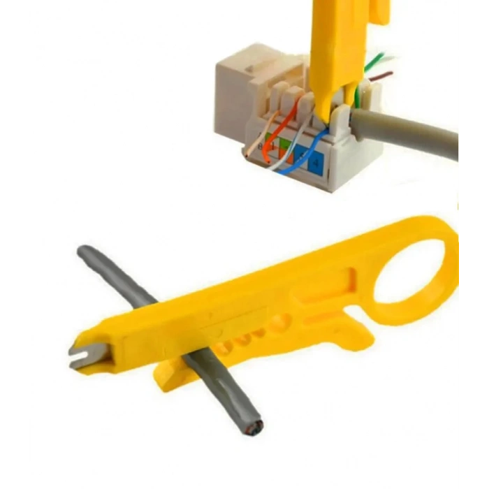 Kablo Soyma Aparatı Mini Tel Kesici Sıyırma Sıkma Zımba Aracı