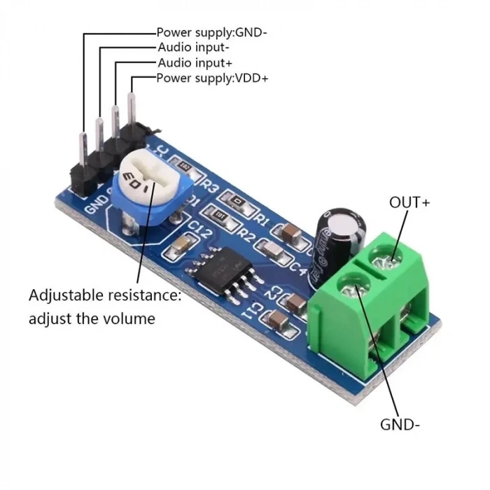 LM386 Ses Kuvvetlendirici Modül