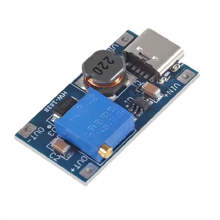 MT3608 Type C Usb 28V 2A DC Boost Modül Ayarlanabilir Voltaj Yükseltici Güç Kaynağı Step Up Dc