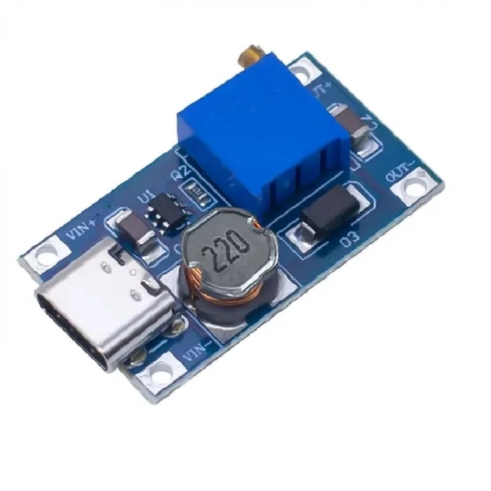 MT3608 Type C Usb 28V 2A DC Boost Modül Ayarlanabilir Voltaj Yükseltici Güç Kaynağı Step Up Dc