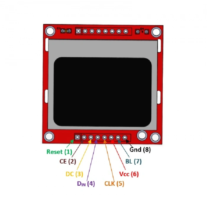 Nokia 5110 1.6 Inch Lcd Ekran Utı Arduino