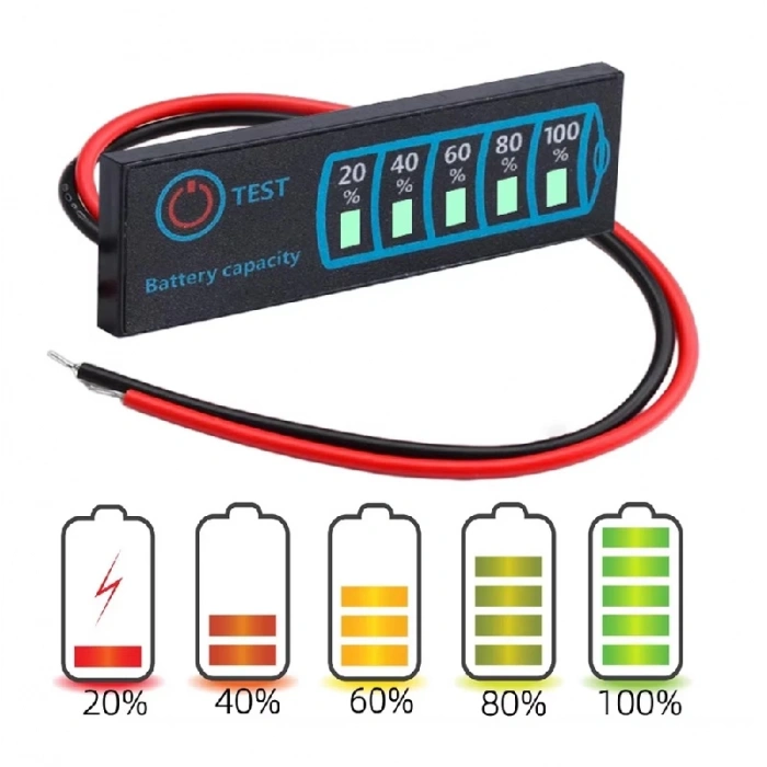 Pil Kapasite Göstergesi 5-30V JX-4615-A3