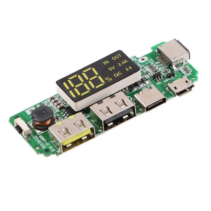 Powerbank Devresi Ekranlı 5V 2.4A Dual Usb Çıkış