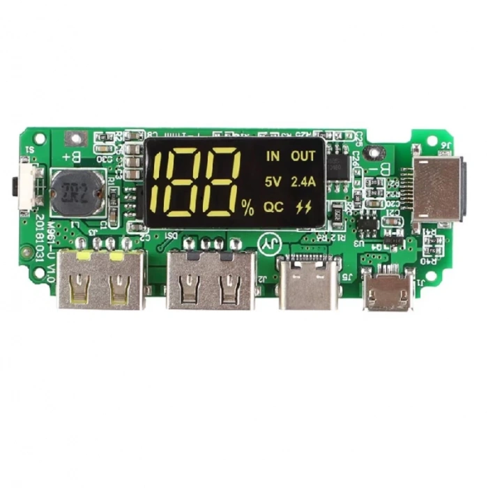Powerbank Devresi Ekranlı 5V 2.4A Dual Usb Çıkış