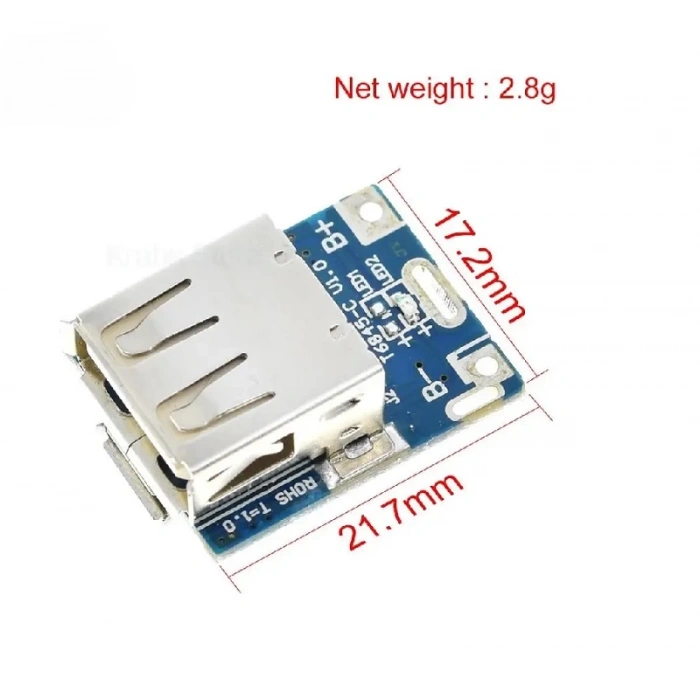 Powerbank Devresi - Lityum Pil Şarj - 5V 1A USB Boost Modül Lion