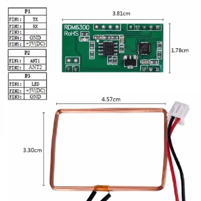 RDM6300 125 kHz RFID Kart Okuyucu