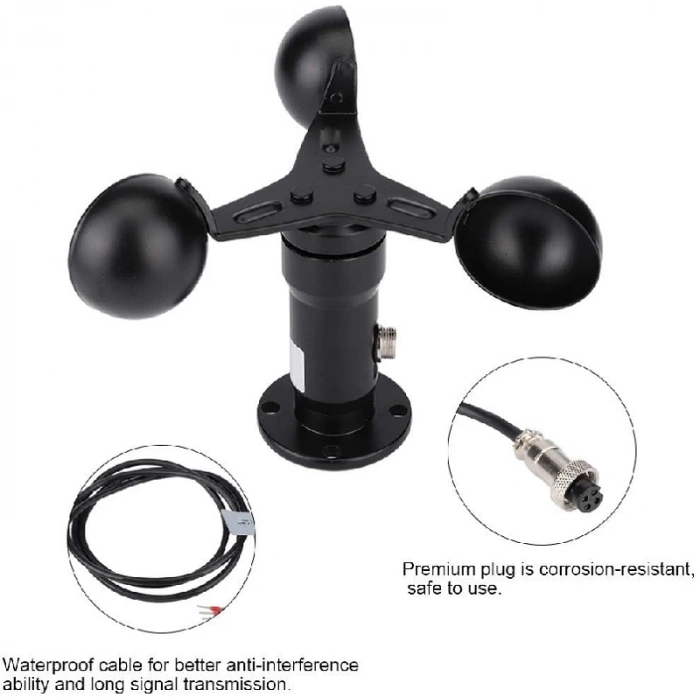 Rüzgar Hızı Ölçüm Sensörü 0-5 V Gerilim Çıkışlı (Anemometre)