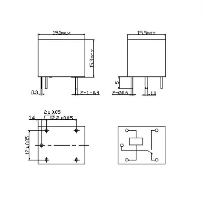 Songle 250V 10A SRD-12VDC-SL-C 12V DC Röle 5 Pin Pcb Montaj Tip