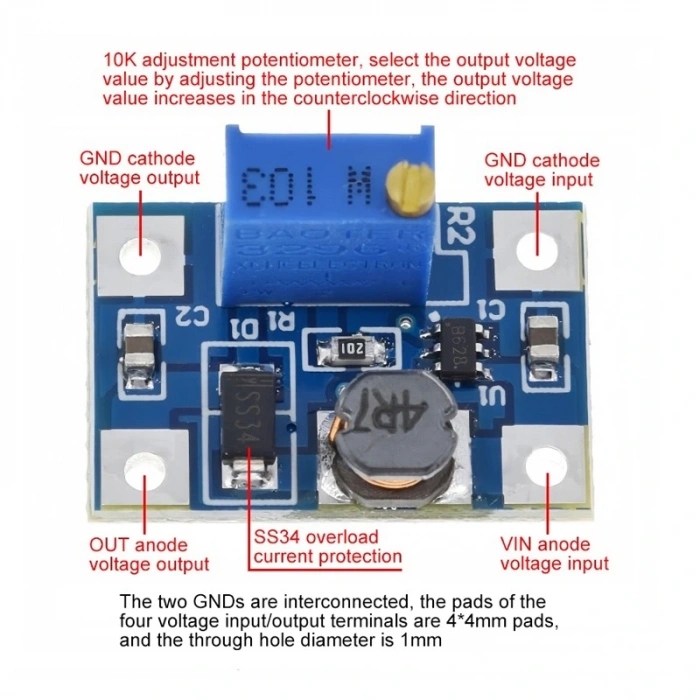 SX1308 DC 2A Voltaj Yükseltici Modül