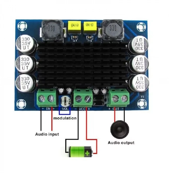 Tpa3116 D2 12V-24V 100W Mono Dijital Ses Amplifikatör Modülü