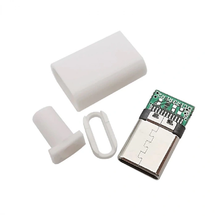 Type-c Usb 3.1 Şarj Soketi 24 Pin Erkek Fiş - Beyaz