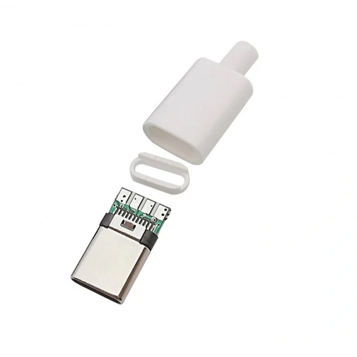 Type-c Usb 3.1 Şarj Soketi 24 Pin Erkek Fiş - Beyaz