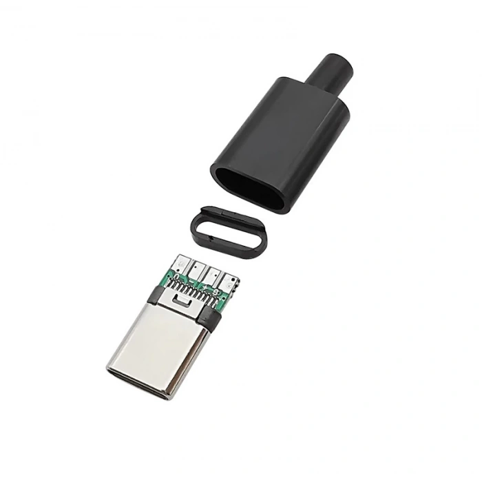 Type-c Usb 3.1 Şarj Soketi 24 Pin Erkek Fiş - Siyah