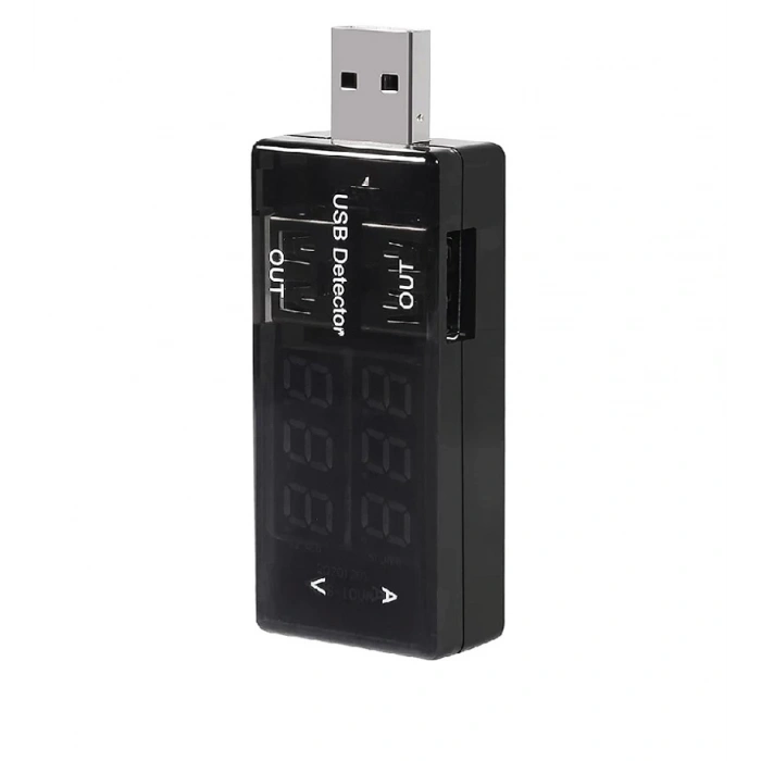 USB Akım Ölçer Çift USB Çıkışlı Voltmetre Ampermetre Ölçüm Aleti