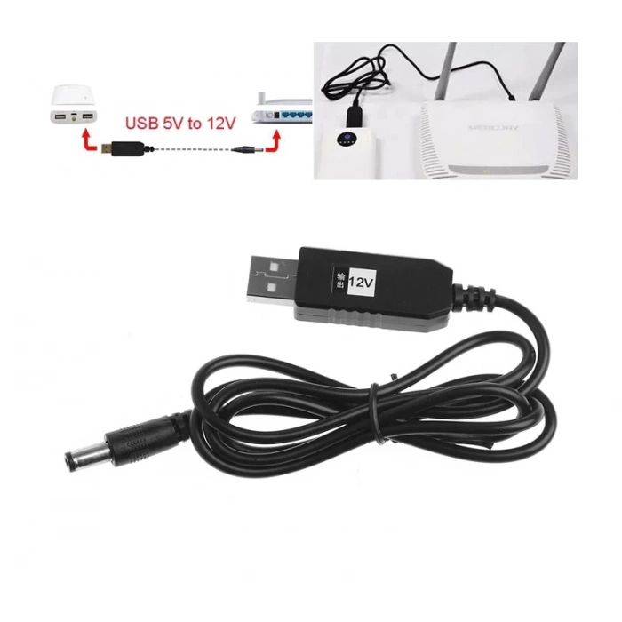 USB-Barrel Jack Voltaj Yükseltici (Giriş 5V, Çıkış 12V)