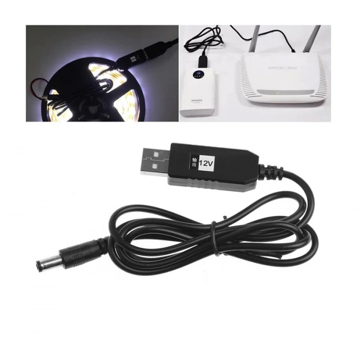 USB-Barrel Jack Voltaj Yükseltici (Giriş 5V, Çıkış 12V)