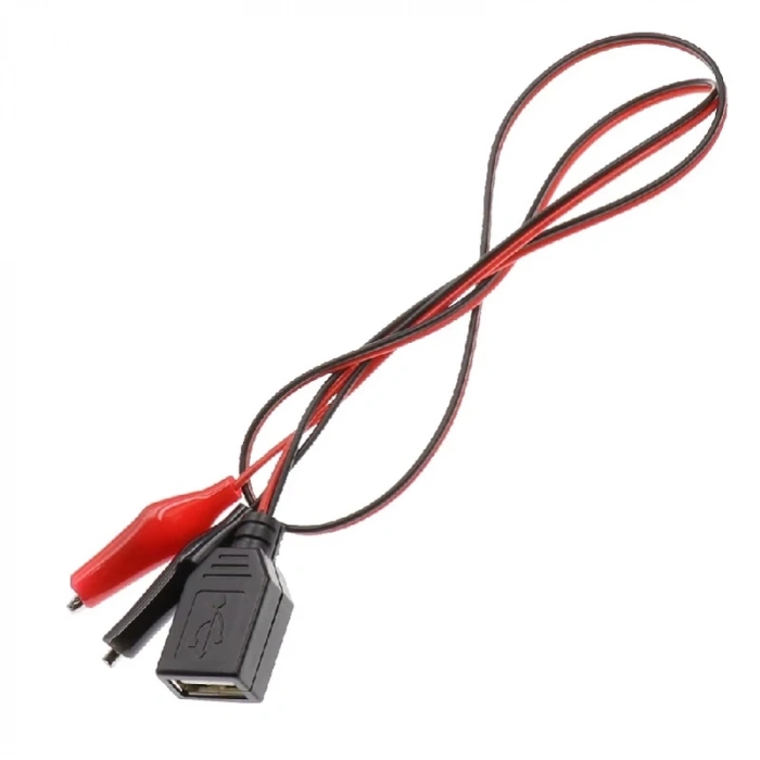 Usb Dişi Krokodil Çevirici Kablo - 5V Kaynak Test Kablosu 60Cm Max 2A