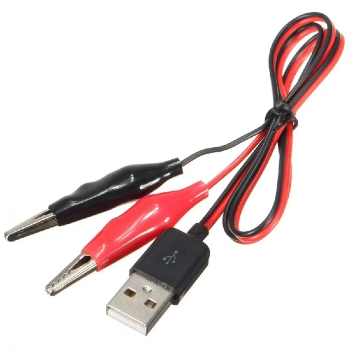 Usb Erkek Krokodil Çevirici Kablo - 5V Kaynak Test Kablosu 60Cm Max 2A