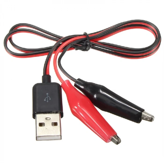 Usb Erkek Krokodil Çevirici Kablo - 5V Kaynak Test Kablosu 60Cm Max 2A