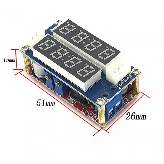 XL4015 Ayarlanabilir Voltaj ve Akım Kontröllü Güç Kaynağı Voltmetre Ampermetre Göstergeli Step-Down