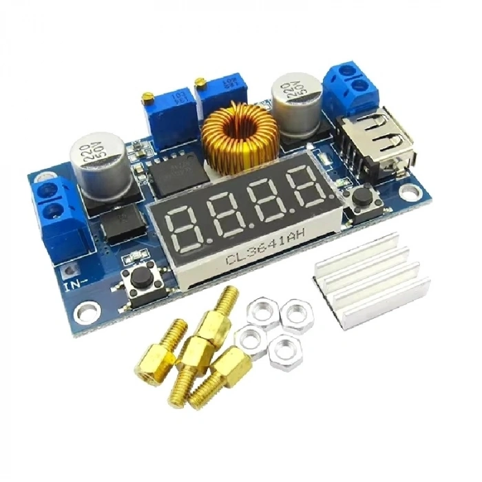 XL4015 Voltmetreli 5A Voltaj Düşürücü Modül - Usb Çıkışlı