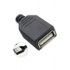 4 Pin Dişi Usb Soket - Plastik Kapaklı Usb Bağlantı
