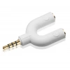 Mikrofon Kulaklık Birleştirici Aparat Adaptör - Beyaz