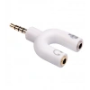 Mikrofon Kulaklık Birleştirici Aparat Adaptör - Beyaz