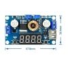 XL4015 Voltmetreli 5A Voltaj Düşürücü Modül - Usb Çıkışlı