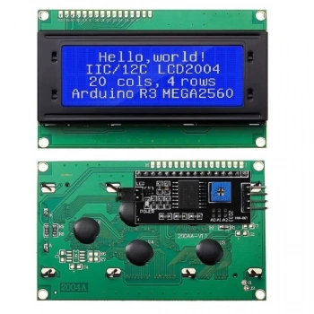 20x4 Mavi Lcd Iıc/ı2c Ekran Arayüz Modülü Birlikte Set