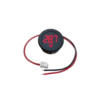 Voltmetre DC 4-100V Led Dijital Ekran Dairesel - Kırmızı