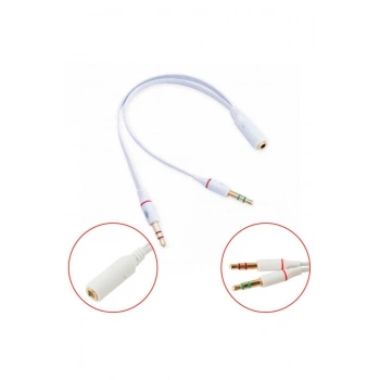 Kulaklık Mikrofon Çoklayıcı 3.5mm Splitter Swıtch Dönüştürücü