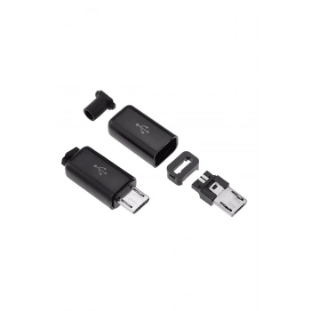 Mikro Usb 5 Pin Konnektör Plastik Kapaklı Soket