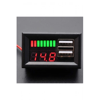 Dijital Akü Ölçer- Çift USB 12V-5V Dönüştürücü