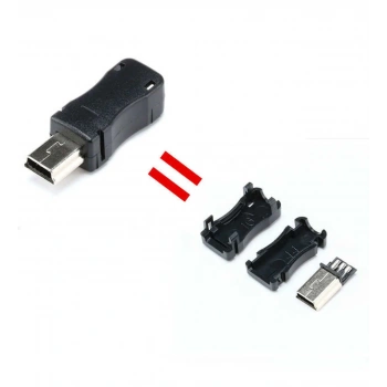 5 Pin Mini Usb Plastik Kapaklı Konnektör