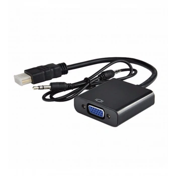 Hdmi to Vga Kablo Monitör Tv Çevirici Dönüştürücü Kablo + Ses Kablo Destekli