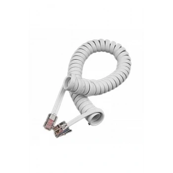 Spiralli Telefon Ahize Kablosu - Beyaz