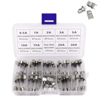 Cam Sigorta Seti 6x30 mm 72 Adet 9 Çeşit 250V Kutulu