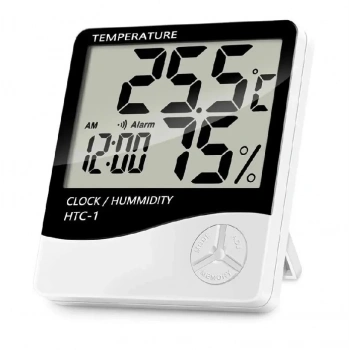 HTC-1 Dijital Termometre Saat Nem Ve Sıcaklık Ölçer