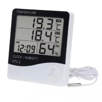 HTC-2 Dijital Termometre Saat Nem Ve Sıcaklık Ölçer