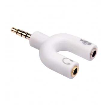 Mikrofon Kulaklık Birleştirici Aparat Adaptör - Beyaz