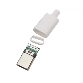 Type-c Usb 3.1 Şarj Soketi 24 Pin Erkek Fiş - Beyaz